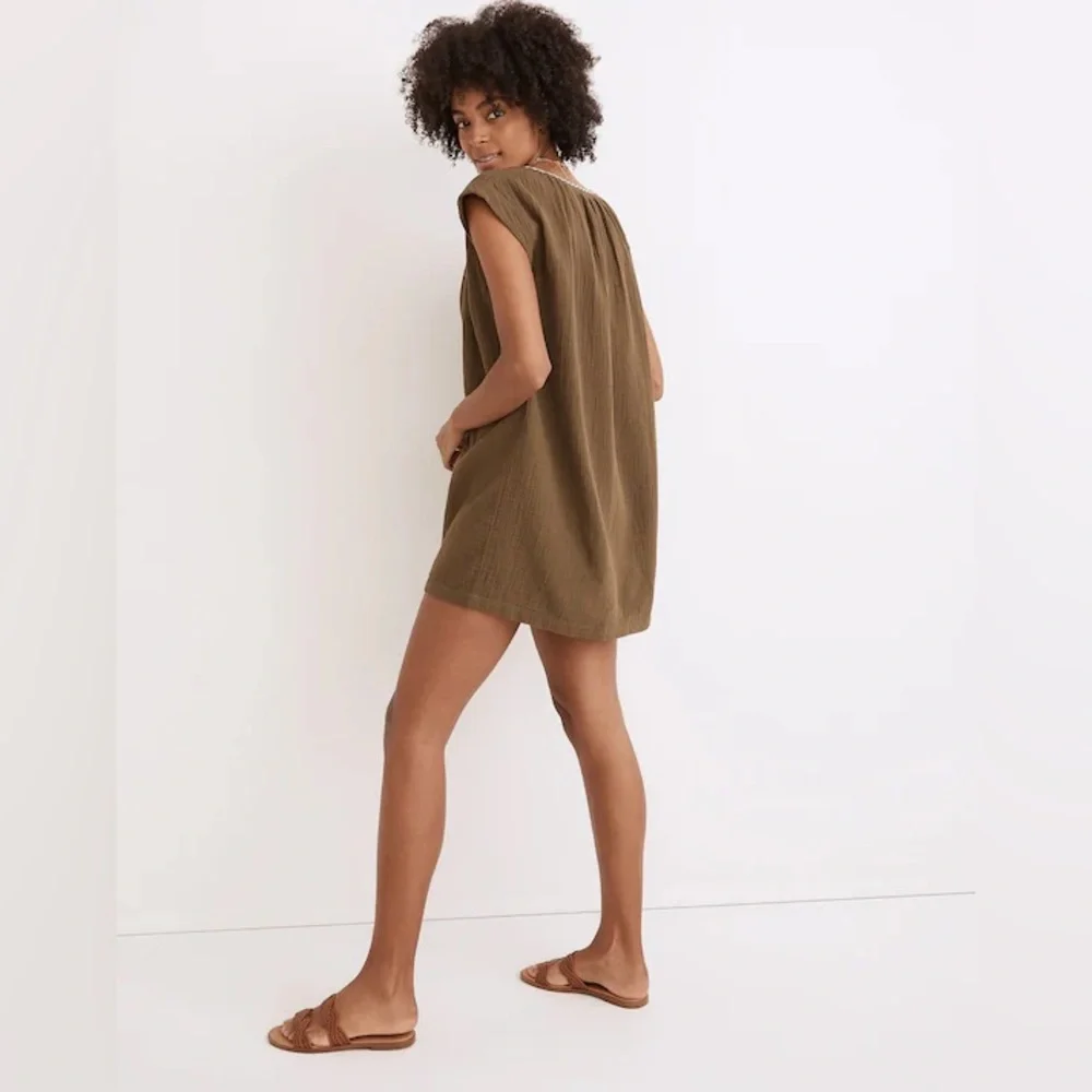 NWOT Madewell Embroidered Lightestspun Cover-Up Tunic - Orange - Medium